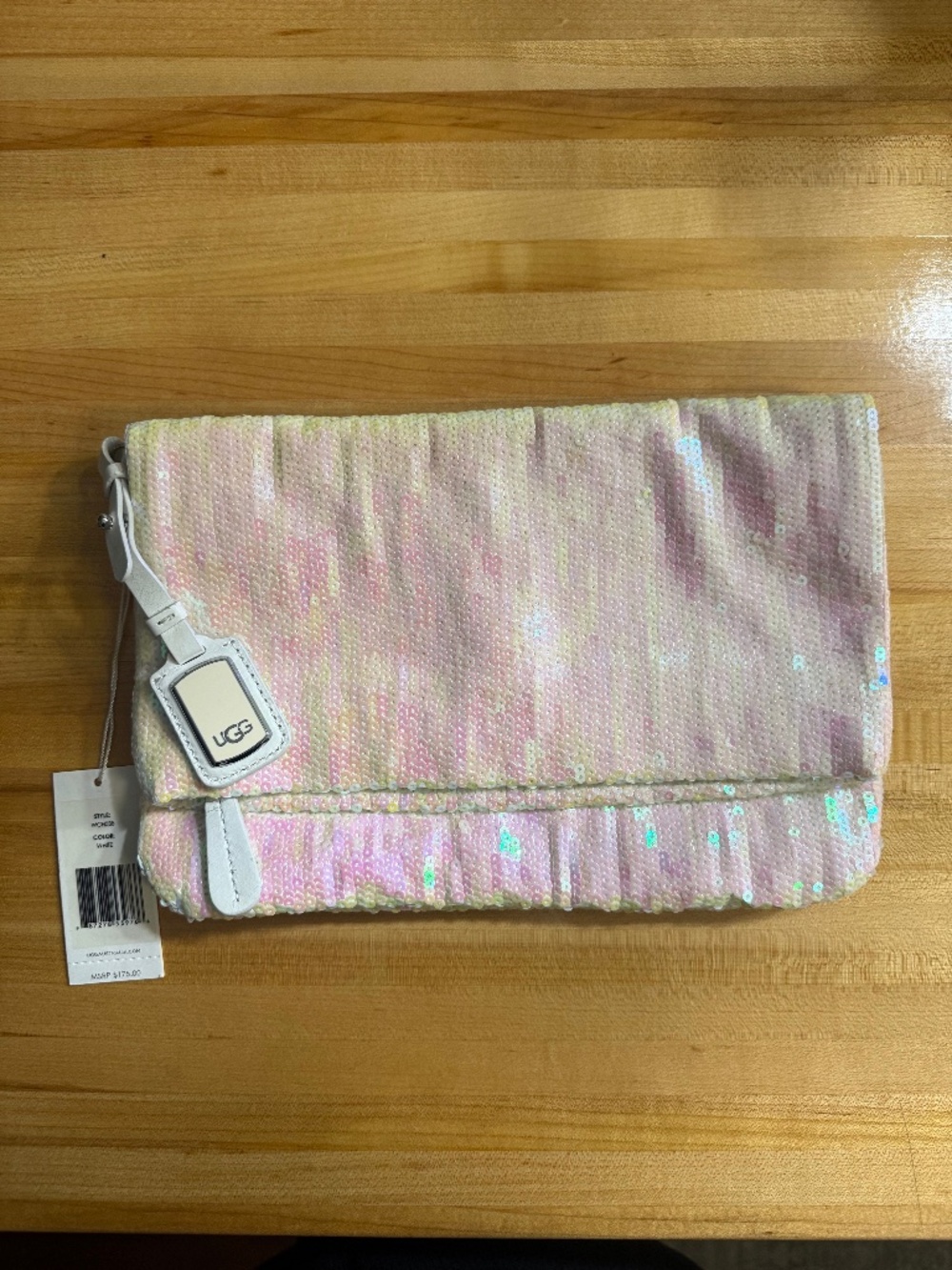 Ugg Sparkle Sequin Clutch White/Pink
